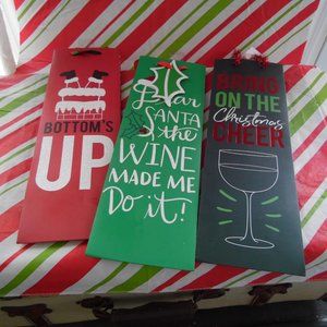 Holiday gift bags Wine gift bags Bundle of 3